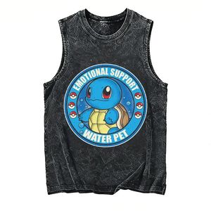 Débardeur Homme Vintage Délavé pour la Gym, T-shirt sans Manches Été 2026, Imprimé Ramen, Streetwear Décontracté Ample - Product Image 2