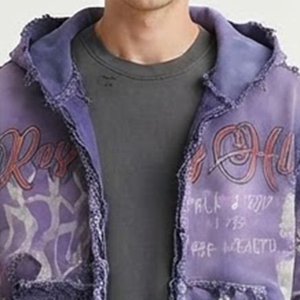 Nuevo Artículo Sudadera con Capucha Extra Grande para Hombre, Diseño Estampado Morado, Tejido Transpirable, Ropa de Otoño, Corte Regular, Bolsillo Frontal con Logotipo - Product Image 5