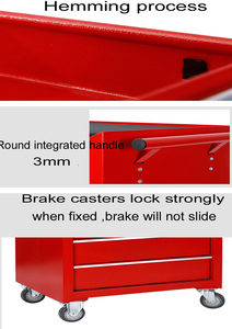 Heavy Duty OEM Auto Repair Tool Cart <b>Iron</b> <b>7</b> Drawers Keyed Lock 300kg Load Capacity Thickened Back Net Side Rack Mobile Handcart - Product Image 5