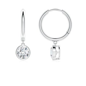 2 Ct Lab Grown Diamond Drop <b>Hoop</b> <b>Earrings</b> 925 Sterling <b>Silver</b> & 14K <b>Solid</b> Gold OEM ODM Wholesale Supplier - Product Image 1