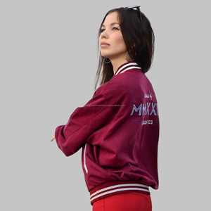 Chaqueta unisex de uniforme de béisbol cómodo informal de lana de algodón personalizado de moda callejera - Product Image 4