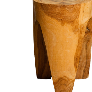 Tabouret trépied artisanal moderne rustique en racine de teck ARTERRA Premium pour villa, hôtel et appartement - Product Image 6