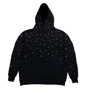 Rhinestone Pullover Hoodie Unisex <b>Y2K</b> Streetwear <b>Vintage</b> Distressed Cotton Graphic Print Luxury Custom Wholesale Apparel - Product Image 4