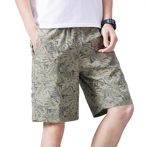 Shorts Bermuda Vintage pour Homme en Coton 100% avec Imprimé par Transfert Thermique, Taille Élastique et Cordon de Serrage Droit à Cinq Points - Product Image 4