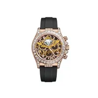 CZ Diamant-Zifferblatt Quarz Luxus Herrenuhr mit Edelstahl Rundgehäuse 20mm Braunes Armband Hip-Hop-Stil Datumsanzeige