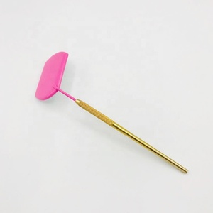 แหนบต่อขนตาปลอมพร้อมปลายแหลมแหนบปลายแหลมทำจากเหล็กสีชมพูโทนสีทองทนทานจับได้90องศา - Product Image 5