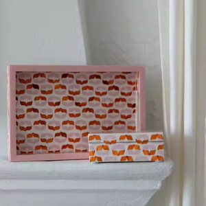 Wholesale rectangular mother-of-pearl inlaid <b>trays</b> <b>for</b> cups. Kitchen and household serving <b>trays</b>, various designs. - Product Image 4