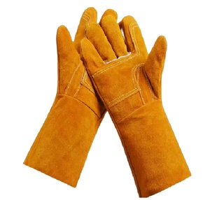 Guantes de soldadura Tig de lona de Palma de cuero para niños de trabajo de construcción resistente de fábrica - Product Image 2