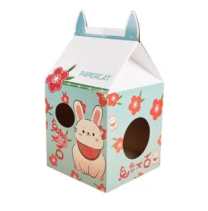 Wholesale Combination Cat Scratching Board Milk Corrugated Cat House