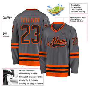 Maillot de hockey sur glace pour adultes, uniforme d'équipe personnalisé, impression par sublimation, vêtements de sport américains - Product Image 3