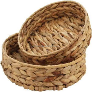 Bandeja de jacinto de agua hecha a mano Cesta duradera ecológica para exhibición o almacenamiento de alimentos Fabricante a granel de Vietnam - Product Image 6