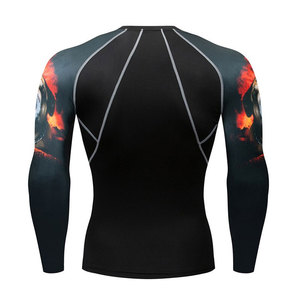 Maillot de compression MMA Grappling Rash Guard Sublimation Bjj Rashguard Imprimé Personnalisé Hommes Technologie OEM Manches Longues - Product Image 3