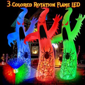 Decorazioni Gonfiabili di Halloween da Esterno 3,6 Metri, Fantasma Gigante con Luci LED a 3 Colori Rotanti, Decorazioni Spaventose per Giardino per le Festività - Product Image 4