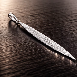 สร้อยคอจี้บาร์รูปเพชรปู925เครื่องประดับเงินสเตอร์ลิงแบบเรียว - Product Image 1
