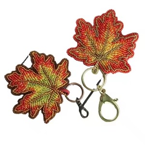 <b>Key</b> Chains Seed Beads Embroidered Hanging Charm For Modern Fashion Beautiful Handmade Seed Bead Embroidery Decorative Charm - Product Image 2