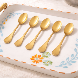 Cuchara de mango largo, apta para lavavajillas, cubertería contemporánea, cuchara con acabado liso, cuchara con pulido espejo, cuchillos para servir - Product Image 5