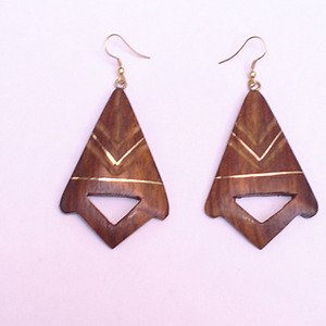 Pendientes de madera con diseño de rosa, loto, mariposa y abeja para mujer, pendientes colgantes de moda para boda, venta al por mayor - Product Image 4