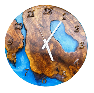 Custom Eco-Friendly <b>Hand</b>-Painted Epoxy Resin Wood Wall <b>Clock</b> Personalized Design Model Love Customizable Size/Color/Logo - Product Image 6
