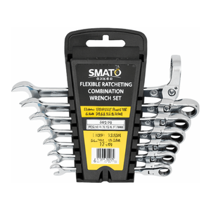 Jeu de clés à cliquet combinées CRV 7 pièces, métriques, kit d'outils d'entretien - Product Image 2