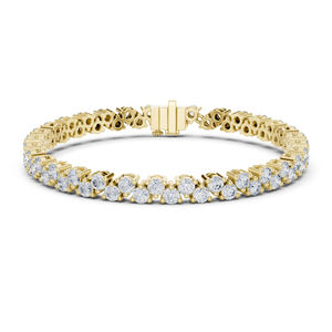 Bracelet de luxe pour femme en or rose 14 carats avec diamant de laboratoire rond de 6,2 carats, à porter tous les jours, idéal comme cadeau |   Carat pur - Product Image 3