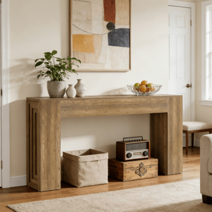 Consolle Lunga in Legno di Lusso Moderna con Vano Portaoggetti per Casa, Appartamento, Hotel - Arredamento Contemporaneo per Soggiorno - Product Image 3
