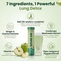 Comprimés effervescents de soutien respiratoire et de désintoxication pulmonaire aux extraits de plantes, sans sucre, saveur pomme verte, boisson pour la santé immunitaire, 15 unités