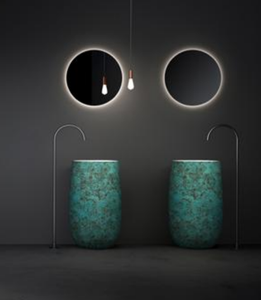 อ่างอาบน้ำหินเทียมแบบตั้งพื้นทรงเพชร พร้อมระบบนวดและระบายน้ำ 40 หัวฉีด ความจุ 20 แกลลอน - Product Image 1