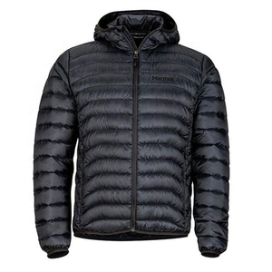 Blouson matelassé à capuche noir pour homme Marmot 2026, coupe droite, fermeture éclair frontale, couleur unie, décontracté, hiver – Meilleures ventes - Product Image 1
