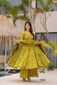 Hermoso Vestido Anarkali de Diseño Indio-Pakistaní, Tela Muslin, Estampado Digital Elegante, para Fiestas, Casual, Tradicional, Ropa Femenina - Product Image 3