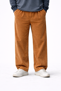 Pantalones Casuales de Pana Marrón para Hombre, Corte Holgado, Estilo Vintage, Pierna Ancha, Talla Grande, Impermeables, a la Moda - Product Image 2