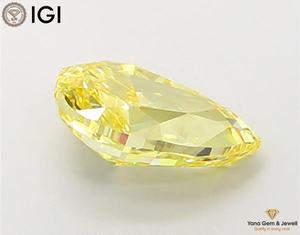 เพชรทรงลูกแพร์ 2.00 กะรัต ผลิตในห้องปฏิบัติการด้วยวิธี CVD สีเหลืองสดใส ระดับความสะอาด VS2 พร้อมใบรับรอง IGI สำหรับแหวนระดับมาสเตอร์พีซ - Product Image 6