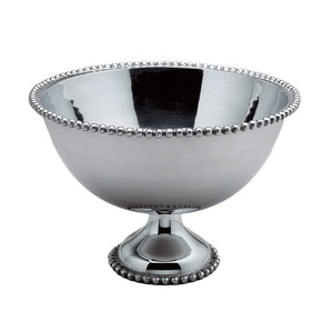 Tazón enfriador de vino de lujo con acabado plateado para bañera de fiesta de bebidas Pedestal de aluminio fundido de Metal Cubo de champán de vino - Product Image 2