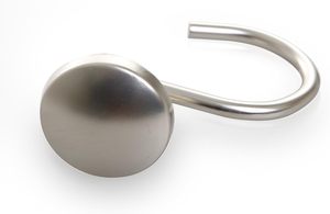 Modern Metal <b>Curtain</b> Tieback <b>Hook</b> Decorative <b>Wall</b>-Mounted Drapery Holder with Textured Round Base - Product Image 4