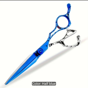 ABRAHAM QR IMPEX Half Golden Professional Hair Cutting Scissors Barber <b>Shears</b> Manual Metal Hair Styling <b>Tools</b> US Plug 150g - Product Image 4