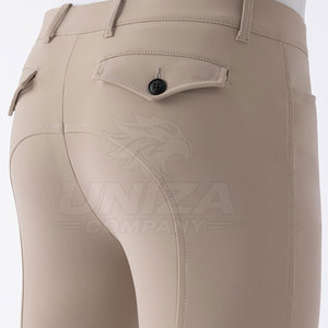 Culotte d'équitation mi-taille pour homme, avec assise intégrale, en Spandex/Polyester extensible quadridirectionnel, pour l'entraînement et le dressage - Product Image 3