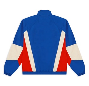 Men's Color Blocked <b>Racer</b> <b>Jacket</b> Stand Collar Zipper Closure Casual Autumn Wear Polyester Material Regular Fit - Product Image 2