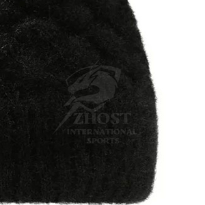 หมวกบีนนี่ไหมพรมผสมขนสัตว์ปักลายสีดำสำหรับผู้หญิง ยี่ห้อ ZHOST INTERNATIONAL SPORTS พร้อมพู่ห้อย เหมาะสำหรับใช้งานกลางแจ้งในฤดูหนาว - Product Image 2