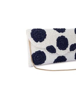 Elegant Beaded Floral Evening Wedding Handmade Foldover Clutch <b>Bag</b> - Product Image 3