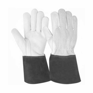 Gants de soudage TIG en cuir pleine fleur et croûte de cuir de qualité supérieure, résistants à l'abrasion, pour la lutte contre les incendies et le barbecue - Product Image 2