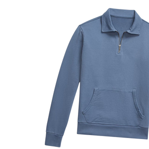 เสื้อสเวตเชิ้ตคุณภาพสูงแบบ unisex สำหรับฤดูหนาว คอตั้ง ซิปครึ่งตัว ผ้าฝ้าย 100% ดีไซน์กระเป๋าแบบฝรั่งเศส - Product Image 4