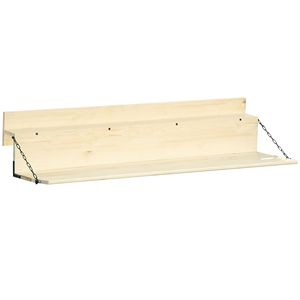 Hangable Spruce Wood <b>Foldable</b> Balcony <b>Table</b> 3.9 Inch Natural Serving <b>Desk</b> Outdoor <b>Foldable</b> Railing Bar - Product Image 1