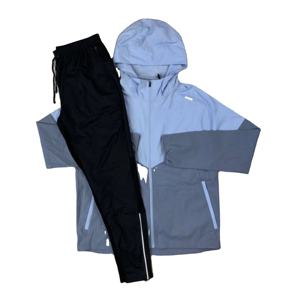 Chándal Cortavientos Transpirable para Hombre, para Correr, Gimnasio, Fitness, Cintura Elástica, Cremallera Completa, Reversible, con Capucha, Color Sólido - Product Image 1