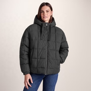 Women's Hooded Puffer Jacket Quilted Down Alternative Winter Coat Zip Up <b>Parka</b> for Casual Outdoor Wear Bubble Jacket - Product Image 1