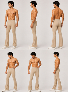 Leggings de Compresión para Hombre, Pantalones Deportivos de Poliéster, Pantalones Acampanados para Ejercicio, Leggings de Yoga de Cintura Alta para Hombre, Pantalones Acampanados - Product Image 6