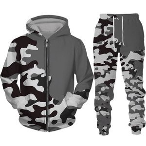 High Quality Eco-Friendly 100% Cotton Winter Streetwear Casual Fleece Sweatshirts Sweatpants Tracksuits Set Custom <b>Men</b> Regular - Product Image 4