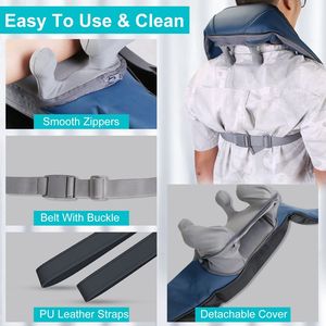 Massaggiatore Elettrico per Collo e Spalle con Luce a Infrarossi e 3 Modalità di Massaggio, Cuscino Shiatsu con Funzione Impastante e Aggroggiante - Product Image 4