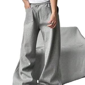 Fit cordon taille jambe large surdimensionné pantalons de survêtement nouveauté haute qualité hommes ample tissé 100% Polyester droit sportif 2026 - Product Image 4