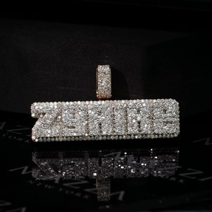 Men Charms Jewelry Iced Out Custom Hip Hop <b>Pendant</b> Lab Diamond 925 Sterling <b>Silver</b> VVS Moissanite Name Letter <b>Initial</b> <b>Pendant</b> - Product Image 5