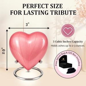 Classic Aluminum Heart Shape Cremation <b>Keepsake</b> Urn <b>Memorial</b> Tribute Holder Designed With Durable Secure Closure - Product Image 2