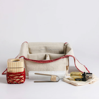 Nouvel ensemble de voyage micro en bois poli fait main, brûleur d'encens micro-taille Mubkhar avec motif de cordes pour la décoration de la maison et du bureau